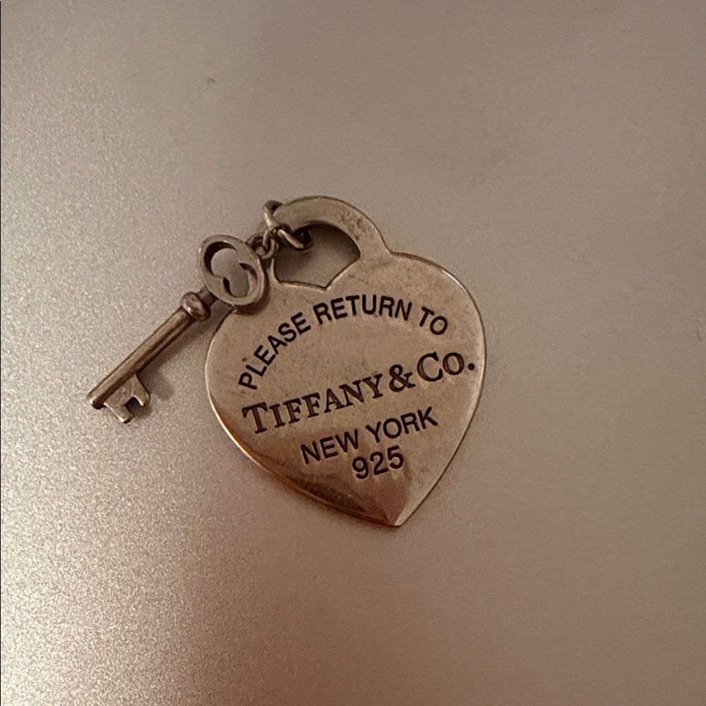 Tiffany & Co. Silver Heart Charm with Key